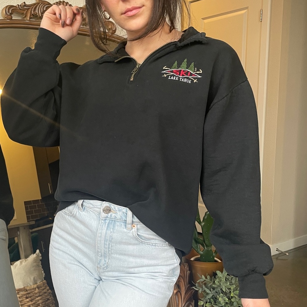 Vintage Ski Lake Tahoe quarter zip
